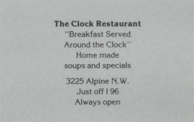 Clock Restaurant - 1987 Yearbook